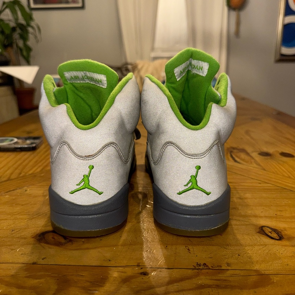 Jordan Men's Retro Sneakers - White & Neon Green